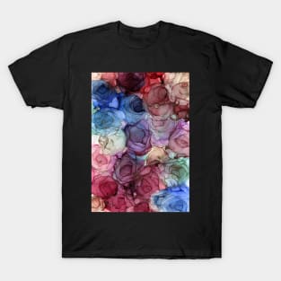 Rainbow roses colourful abstract art T-Shirt